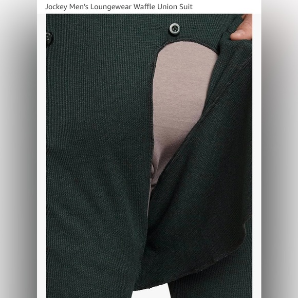 Jockey Men’s Waffle Union Suit Onesie With Buttoned Rear Flap - Size Small - Picture 8 of 8